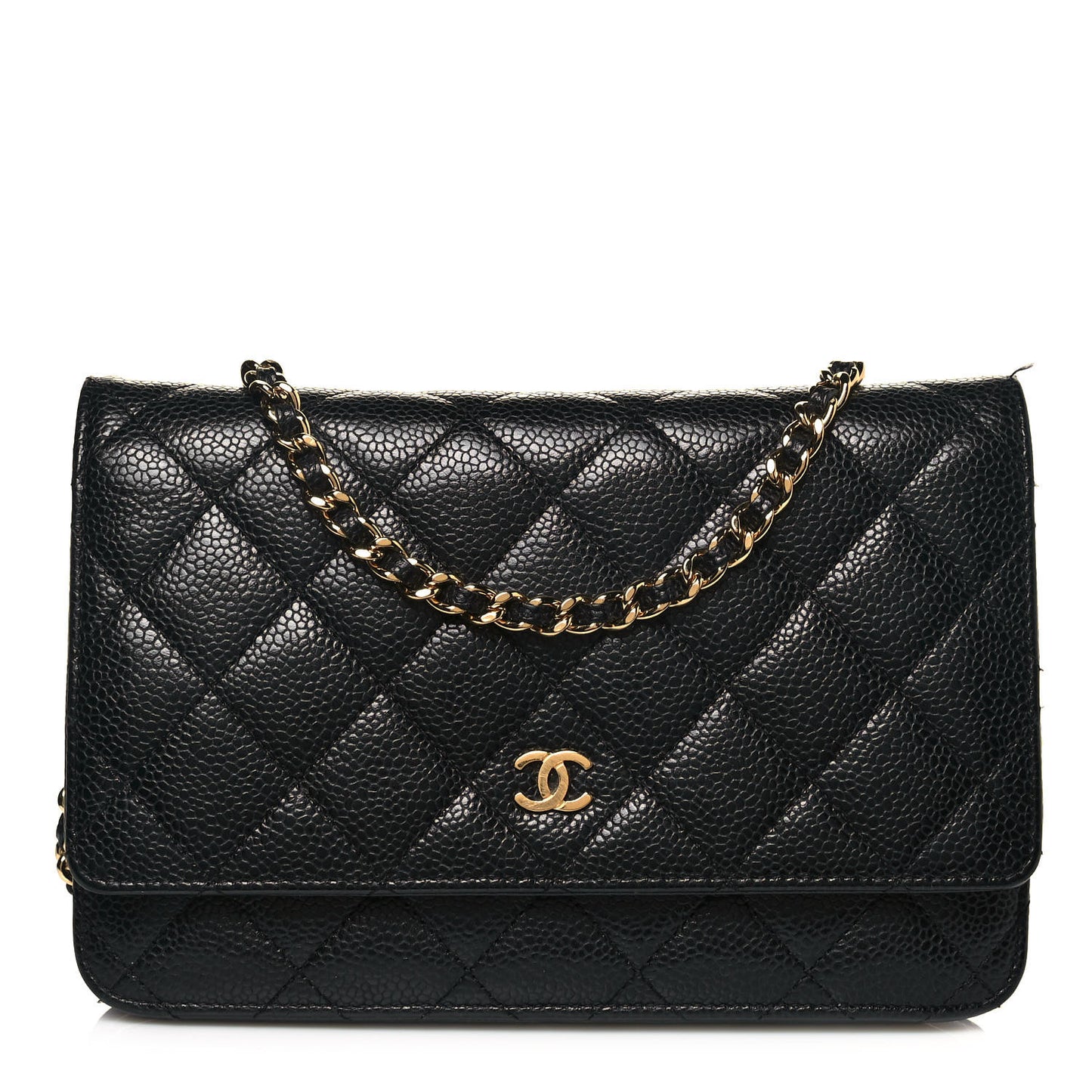 Caviar Quilted Wallet On Chain WOC Black
