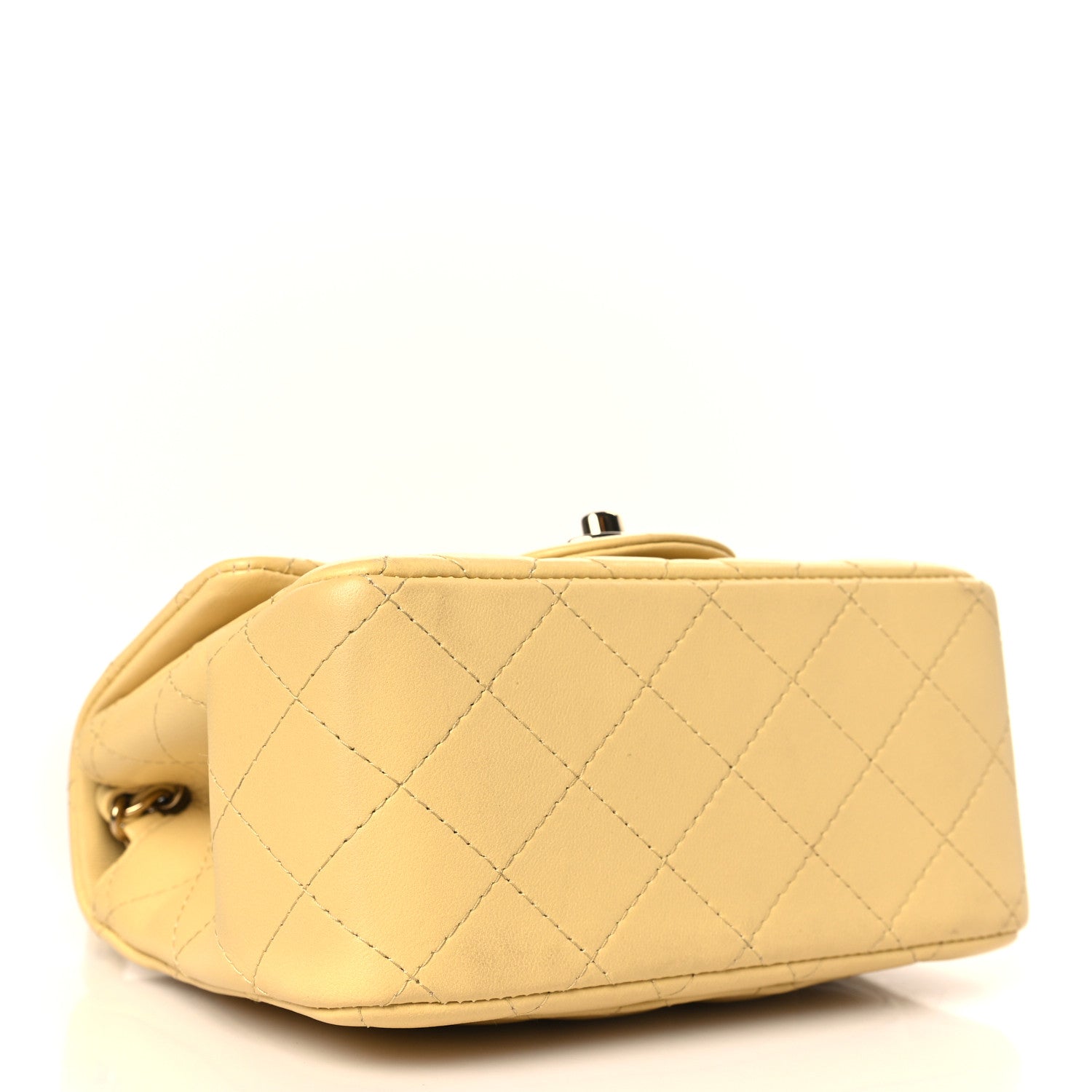 Chanel Lambskin Quilted Mini Square Flap Light Yellow 4 of 10