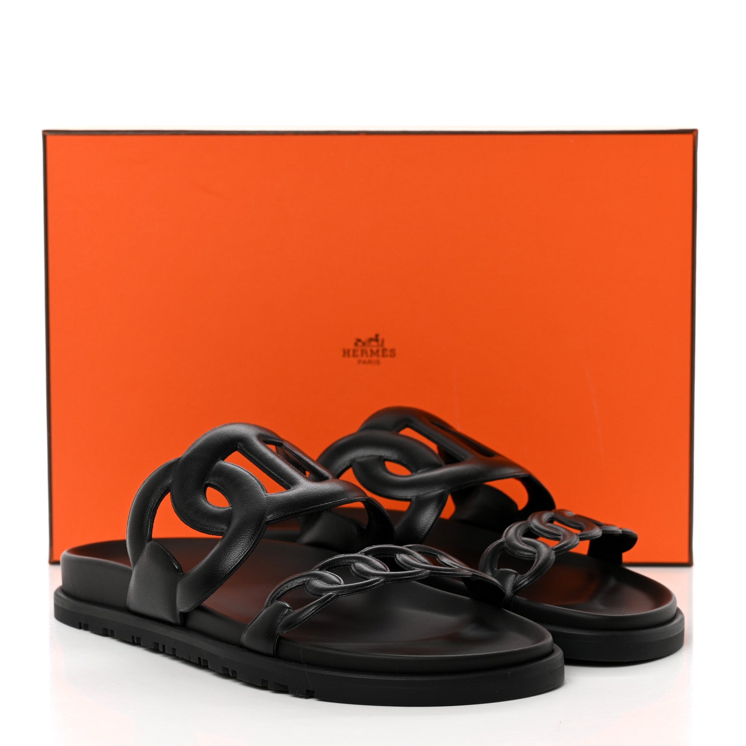 Hermes Nappa Extra Sandals 37 Black 9 of 9