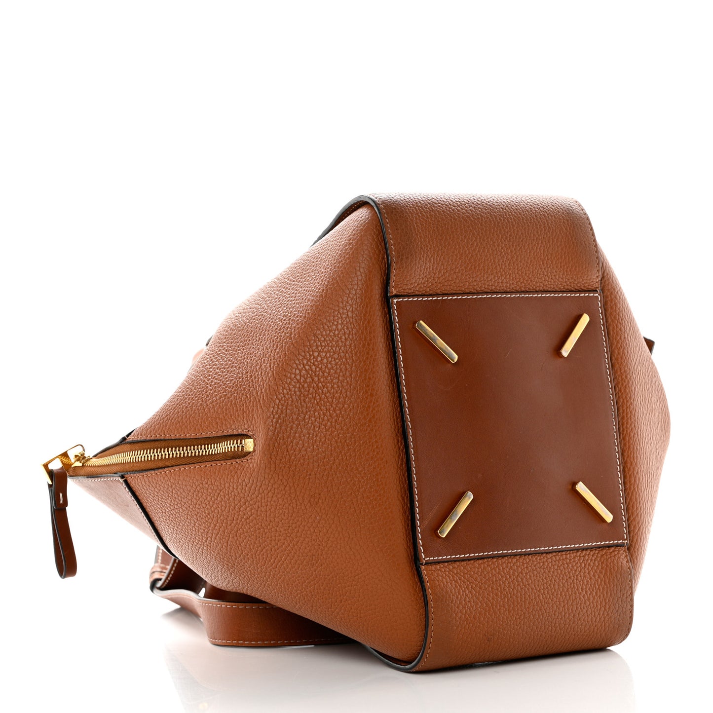 Grained Calfskin Medium Hammock Shoulder Bag Tan