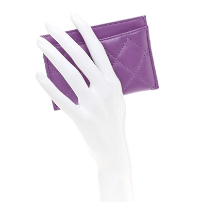 Chanel Lambskin Quilted Card Holder Purple 2 of 8