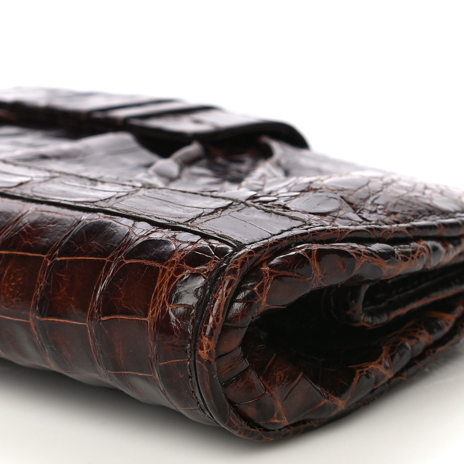 Nancy Gonzalez Crocodile Clutch Brown 10 of 26
