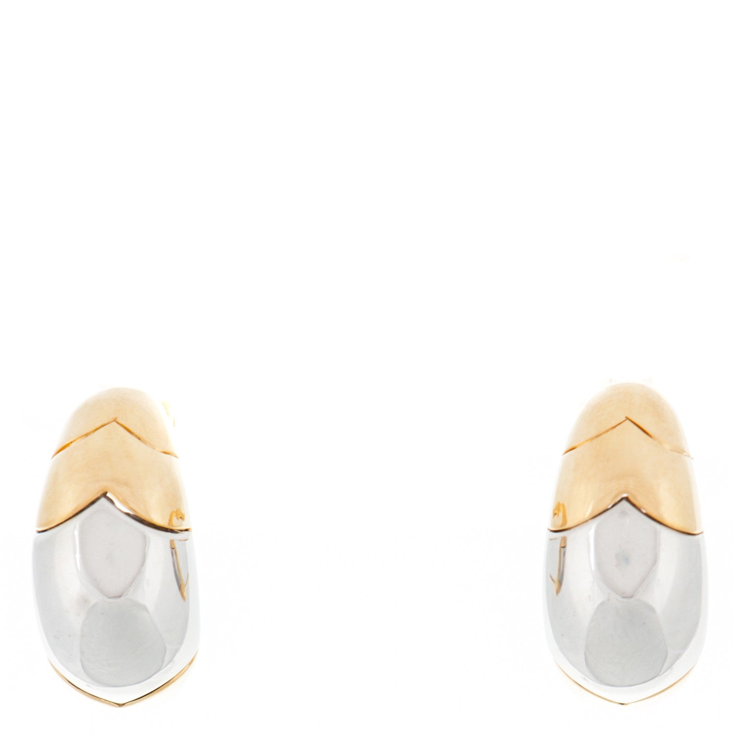 Bulgari 18K Yellow White Gold Passo Doppio Earrings 1 of 5