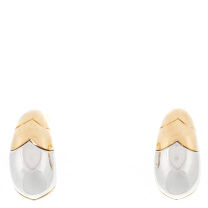 Bulgari 18K Yellow White Gold Passo Doppio Earrings 1 of 5