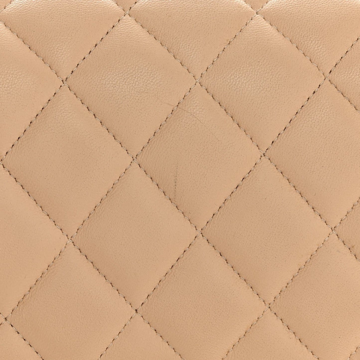 Lambskin Quilted Jumbo Double Flap Beige