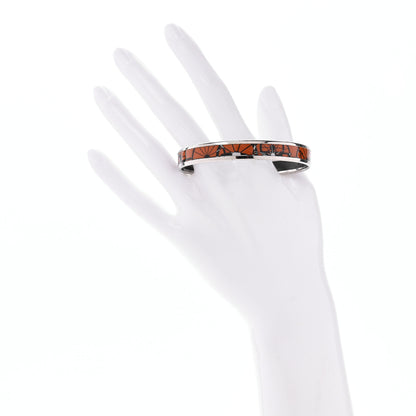 Hermes Enamel Printed Narrow Wheels Of Carriage Caleche Bracelet 70 2 of 6