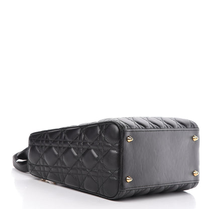 Christian Dior Lambskin Cannage Medium Lady Dior Black 4 of 11