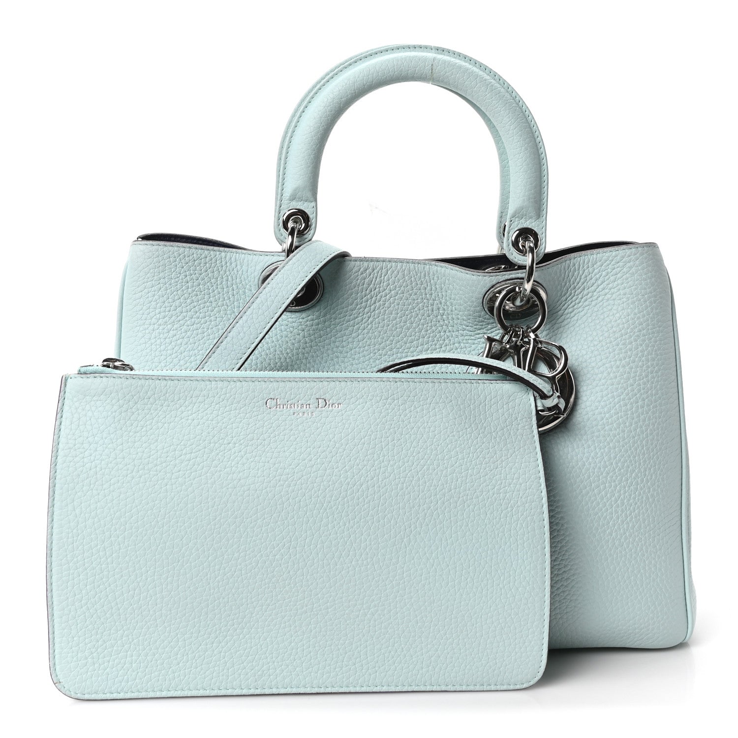 Christian Dior Bullcalf Medium Diorissimo Tote Light Blue 3 of 11