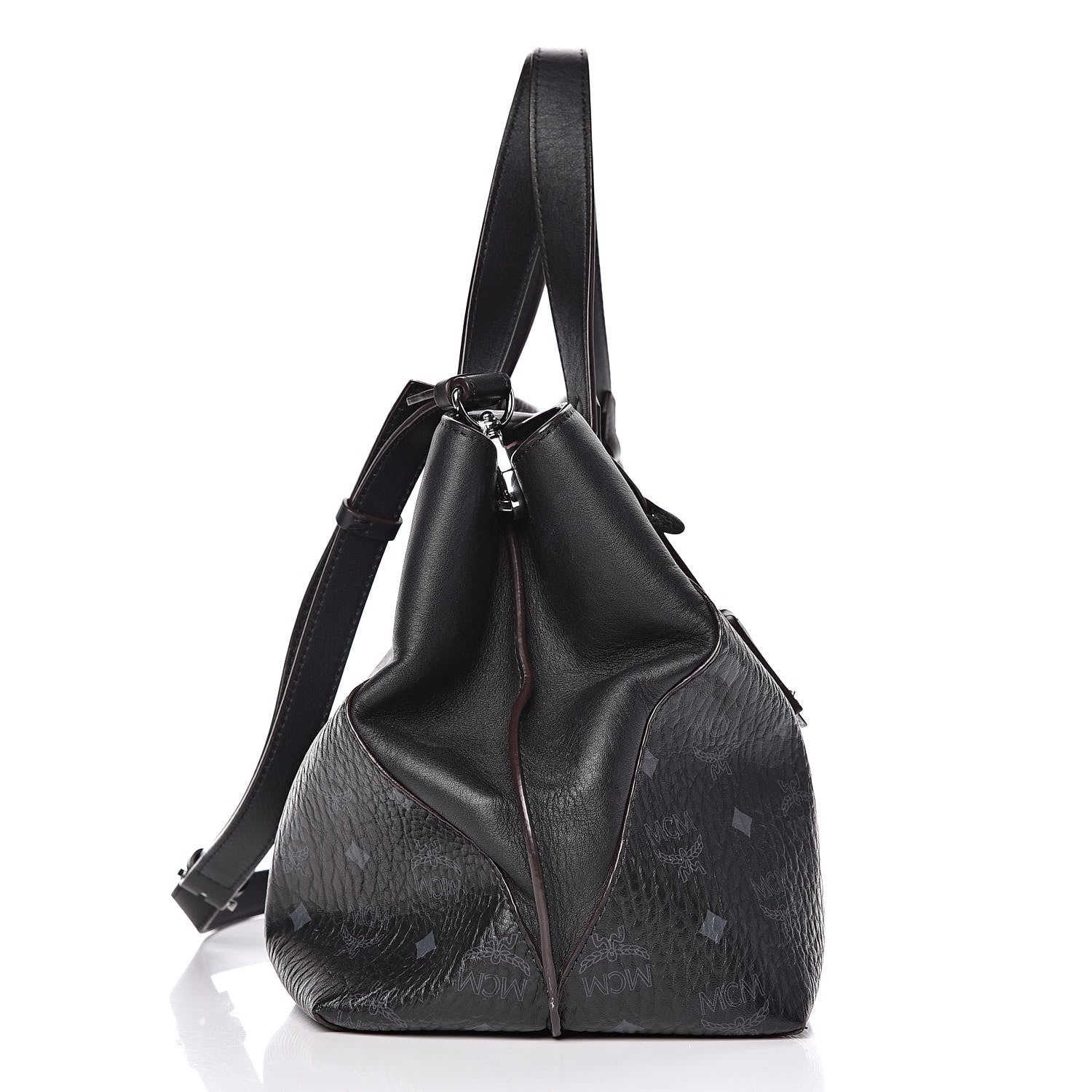 MCM Visetos Large Tote Black 16 of 17