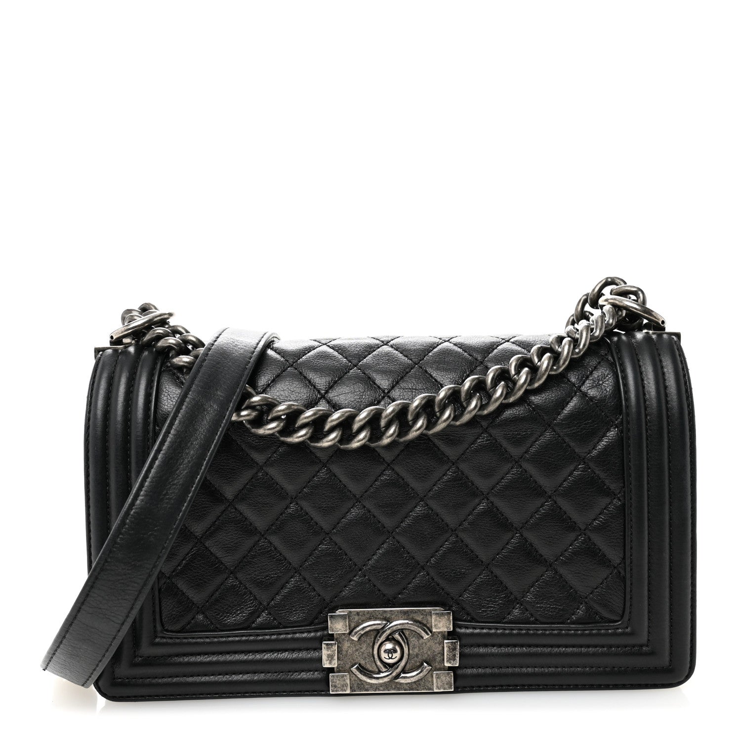 Chanel Calfskin Quilted Medium Boy Flap Black 1 of 10