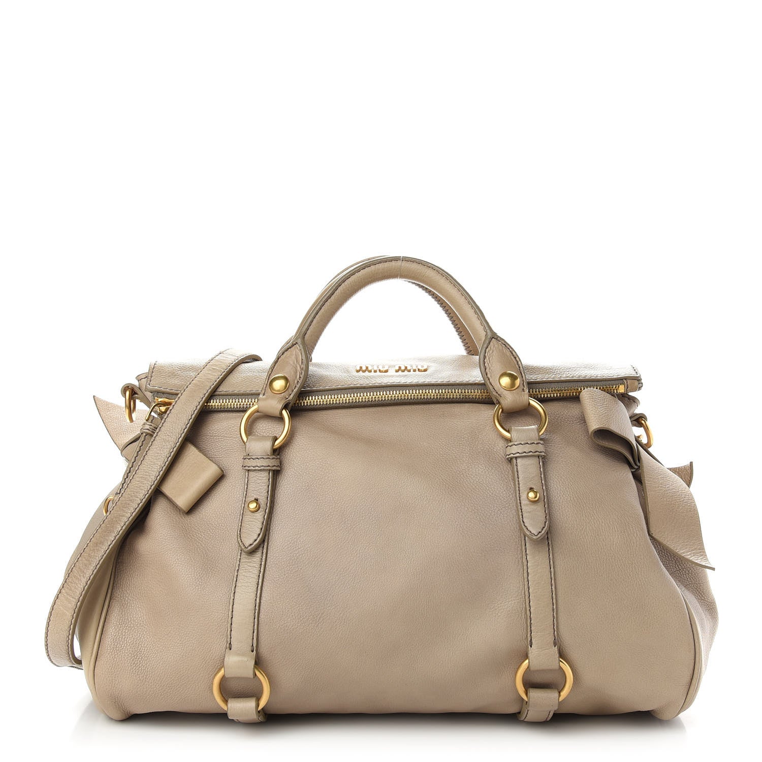 Miu Miu Vitello Lux Medium Bow Bag Alluminio 1 of 9