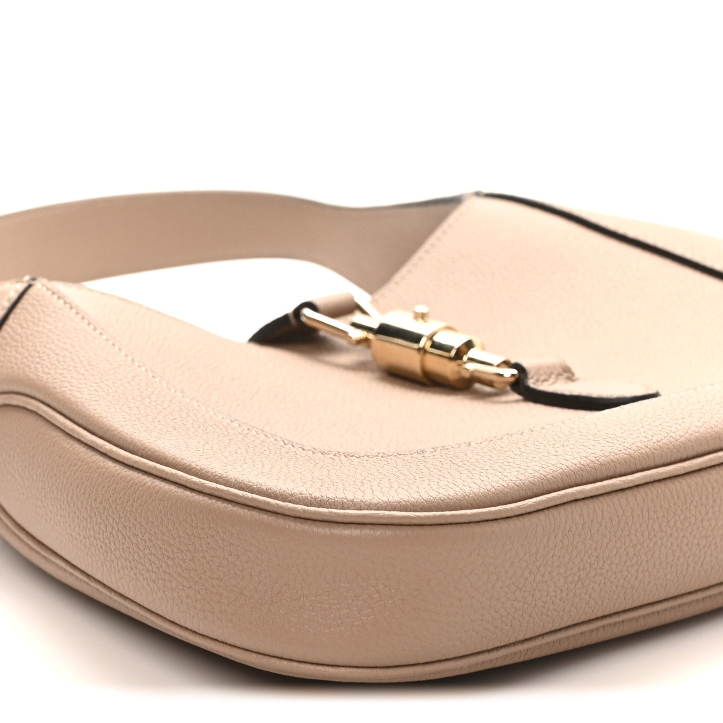 Grained Calfskin Web Medium Jackie 1961 Hobo Taupe