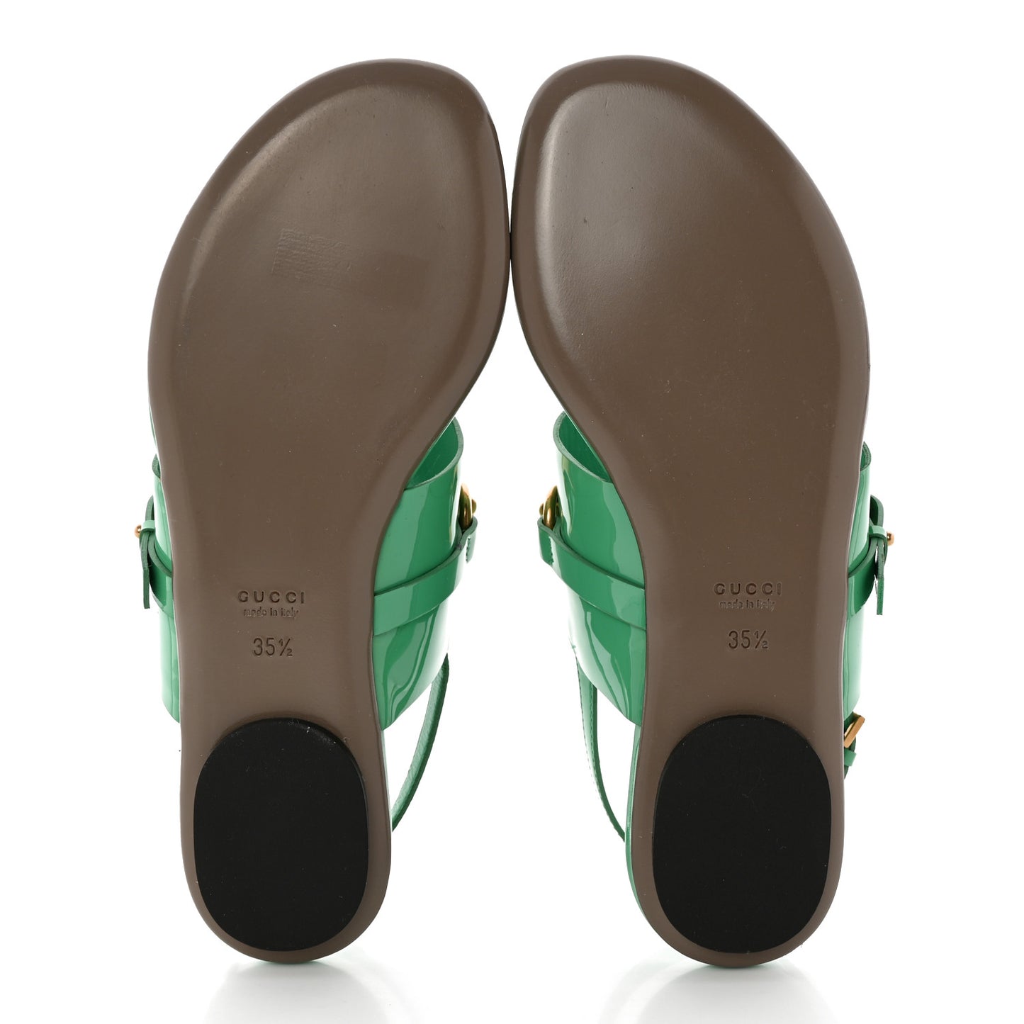 Nappa Vernice Crystal Ursula Thong Sandals 35.5 Jasmine Green