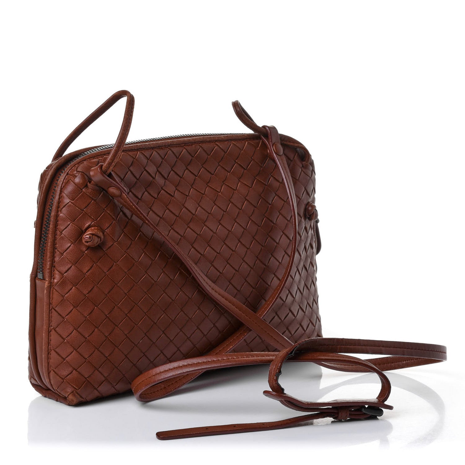 Bottega Veneta Nappa Intrecciato Nodini Crossbody Messenger Canyon 2 of 4