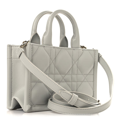 Christian Dior Calfskin Macrocannage Mini Book Tote Grey 3 of 10