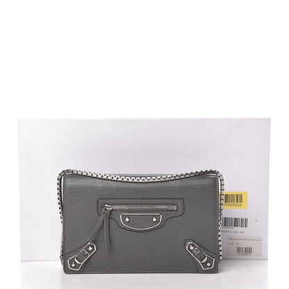 Balenciaga Agneau Silver Metallic Edge Hardware Wallet On Chain Grey 14 of 14