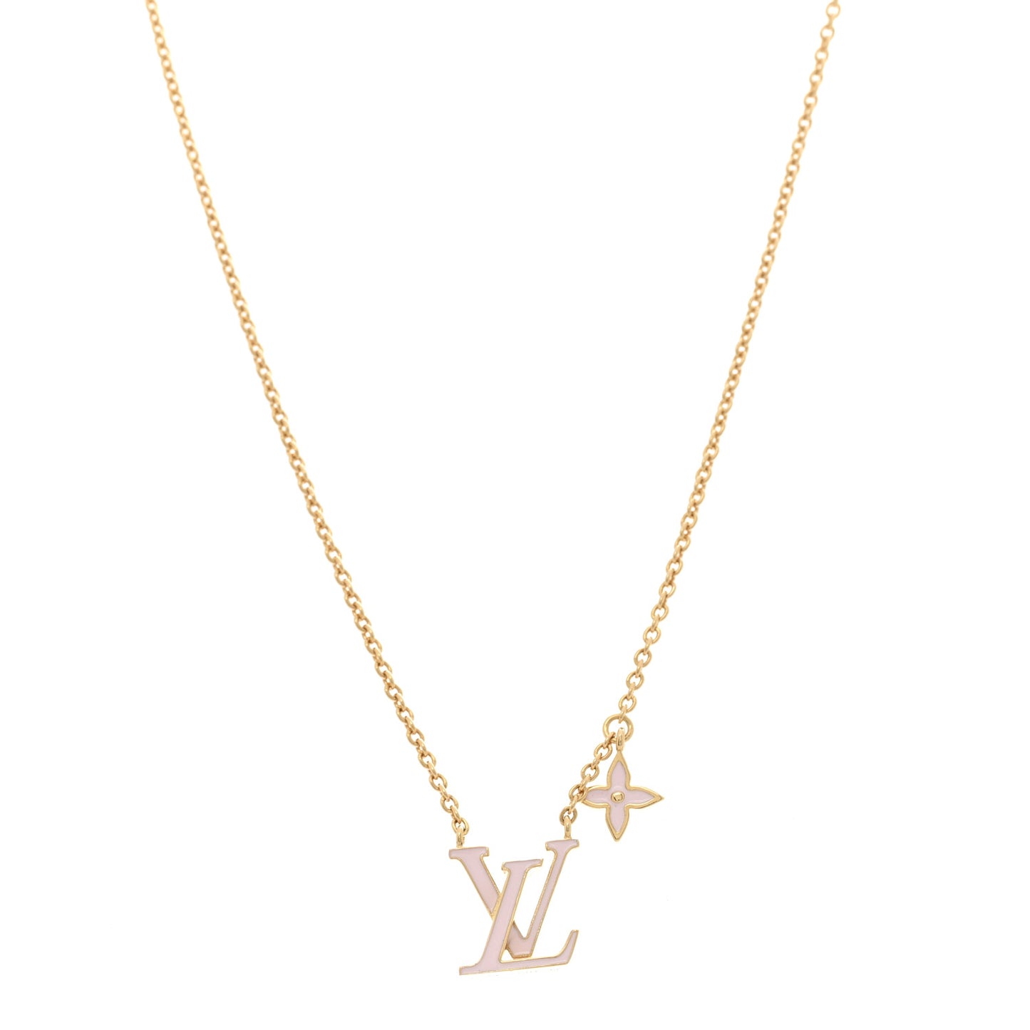 Enamel LV Iconic Necklace Gold Pink