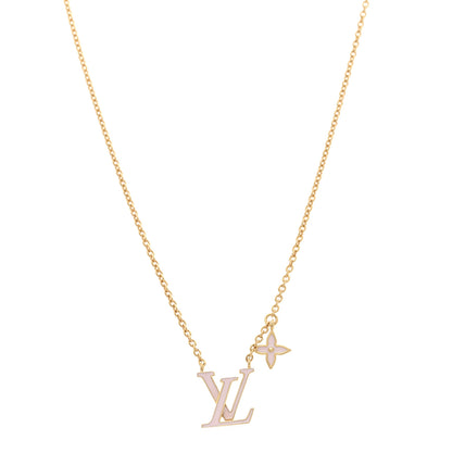Louis Vuitton Enamel LV Iconic Necklace Gold Pink 1 of 7
