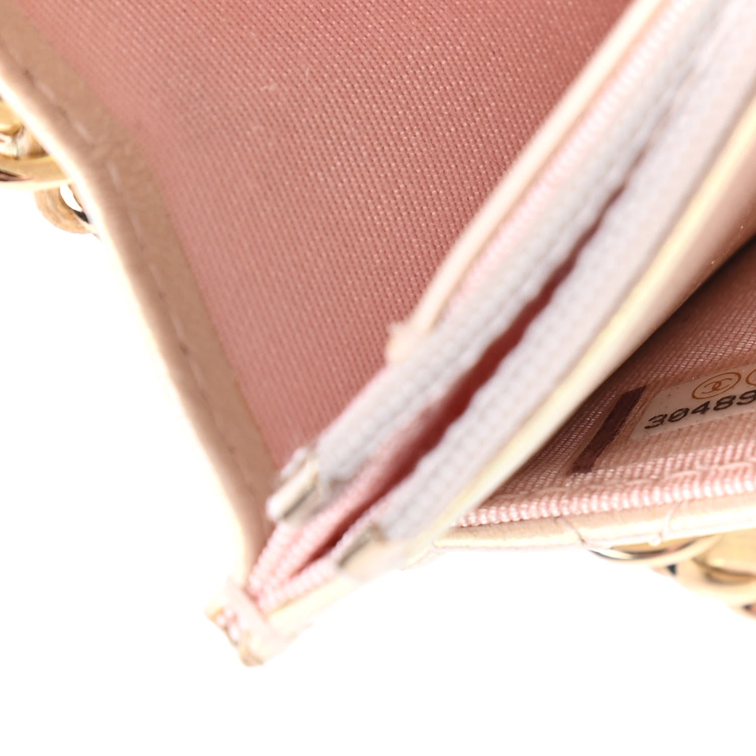 Chanel Iridescent Lambskin Quilted Wallet On Chain WOC Ivory 10 of 12