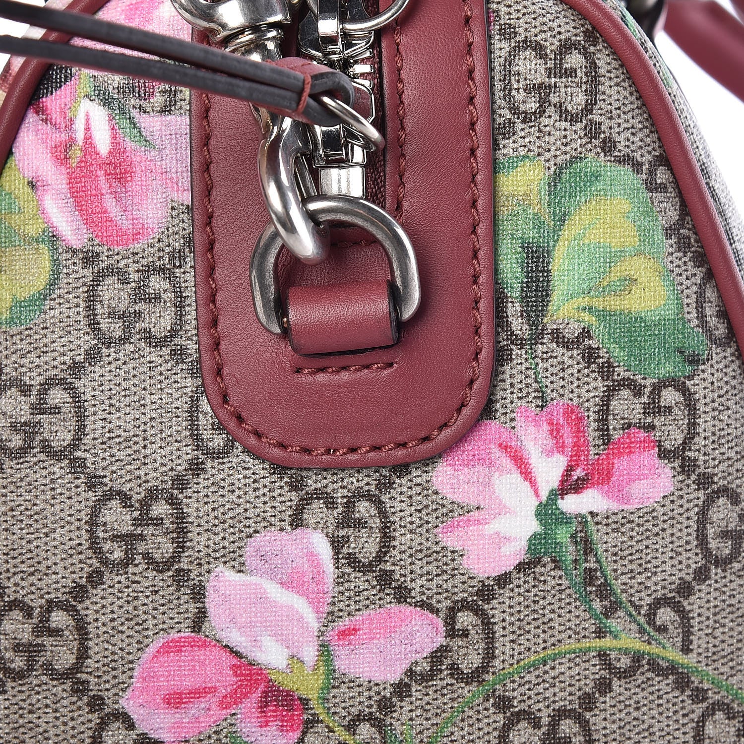 Gucci GG Supreme Monogram Blooms Small Boston Beige Multicolor Dry Rose 15 of 16