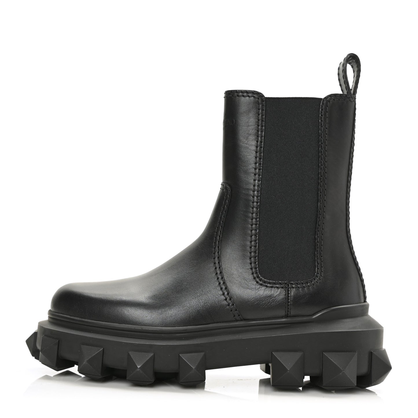 Calfskin Womens Trackstud Beatle Chelsea 45/55mm Ankle Boots 38 Black
