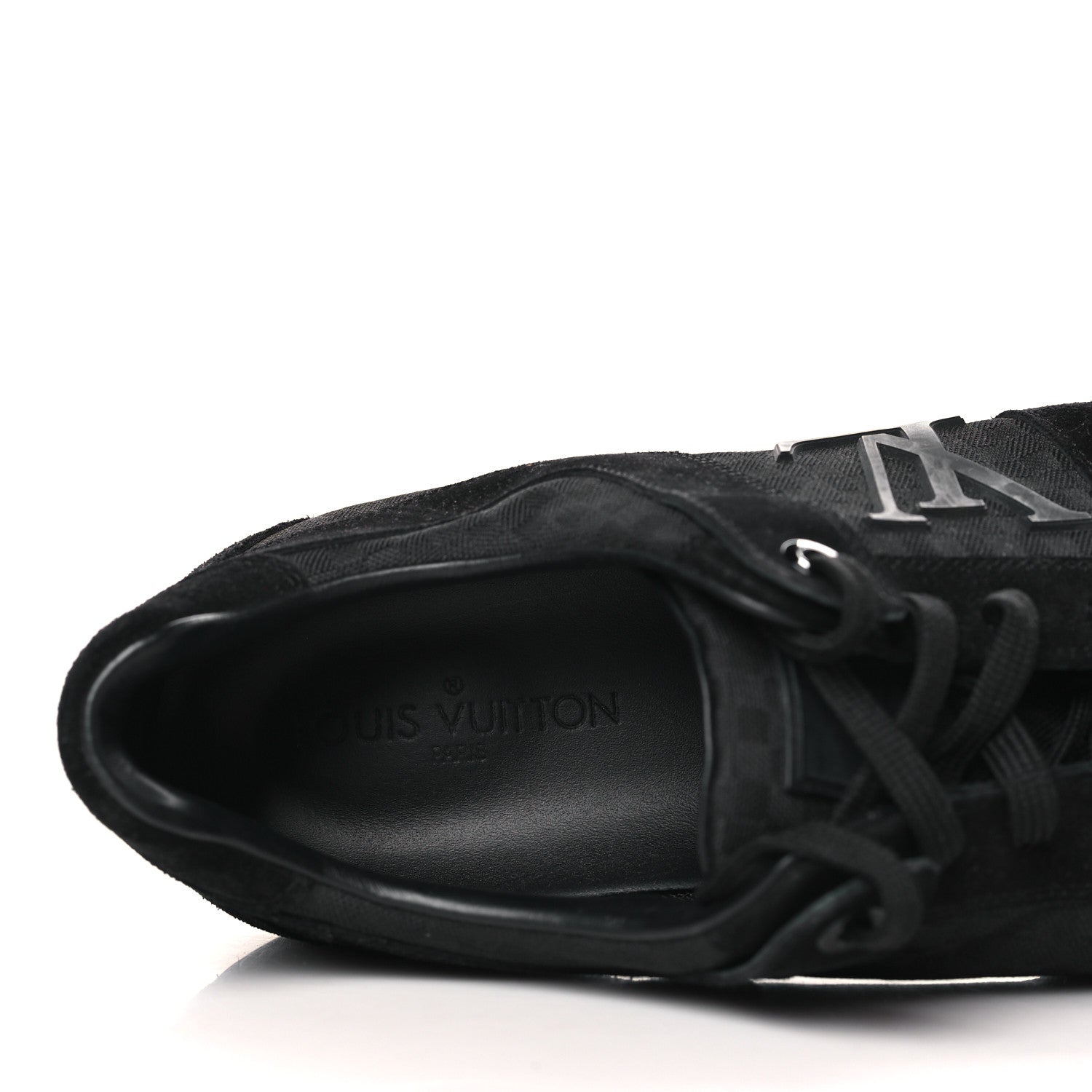 Louis Vuitton Suede Mini Damier Vibes Sneakers 8.5 Black 6 of 7