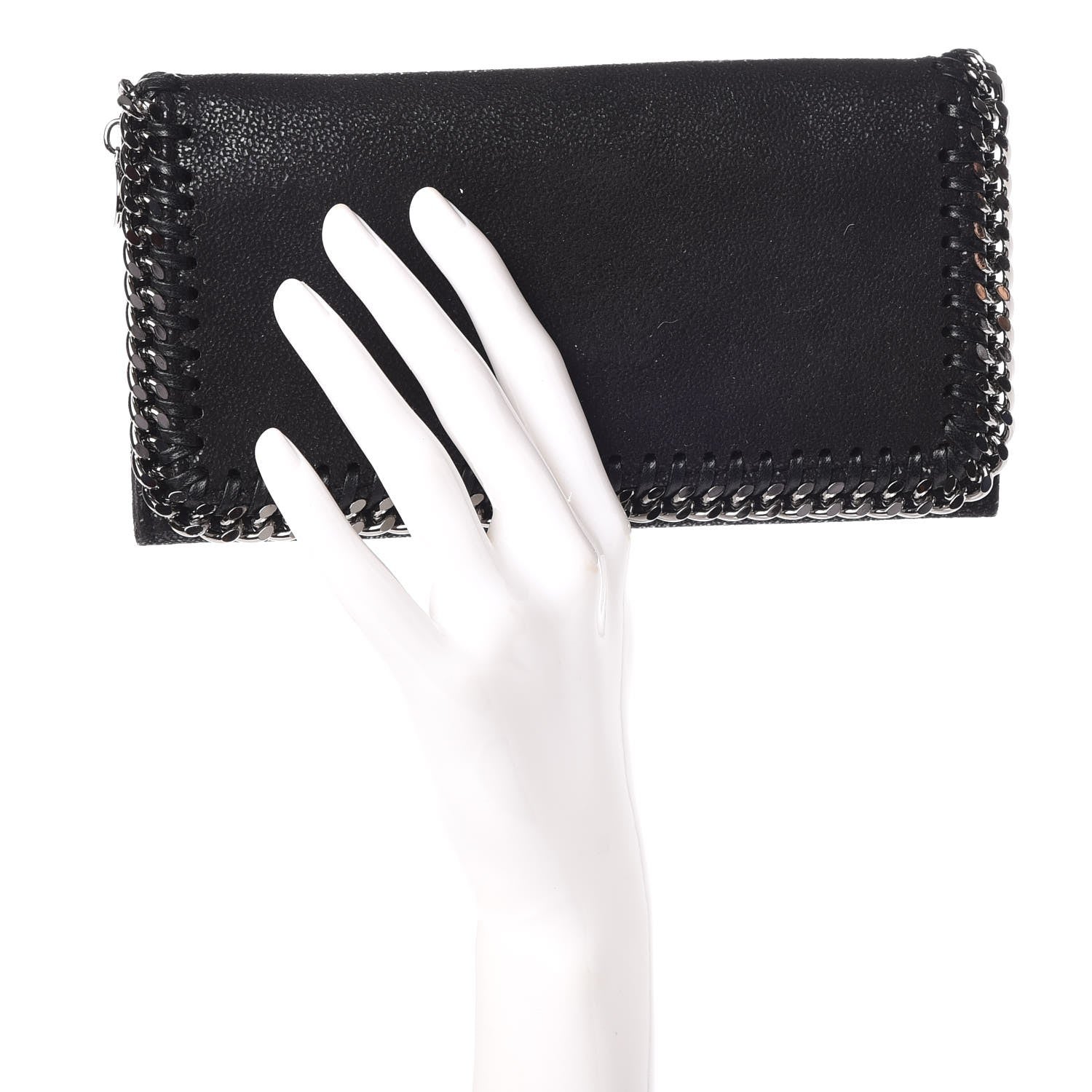 Stella McCartney Shaggy Deer Falabella Flap Wallet Black 2 of 9