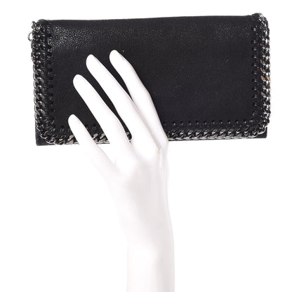 Stella McCartney Shaggy Deer Falabella Flap Wallet Black 2 of 9