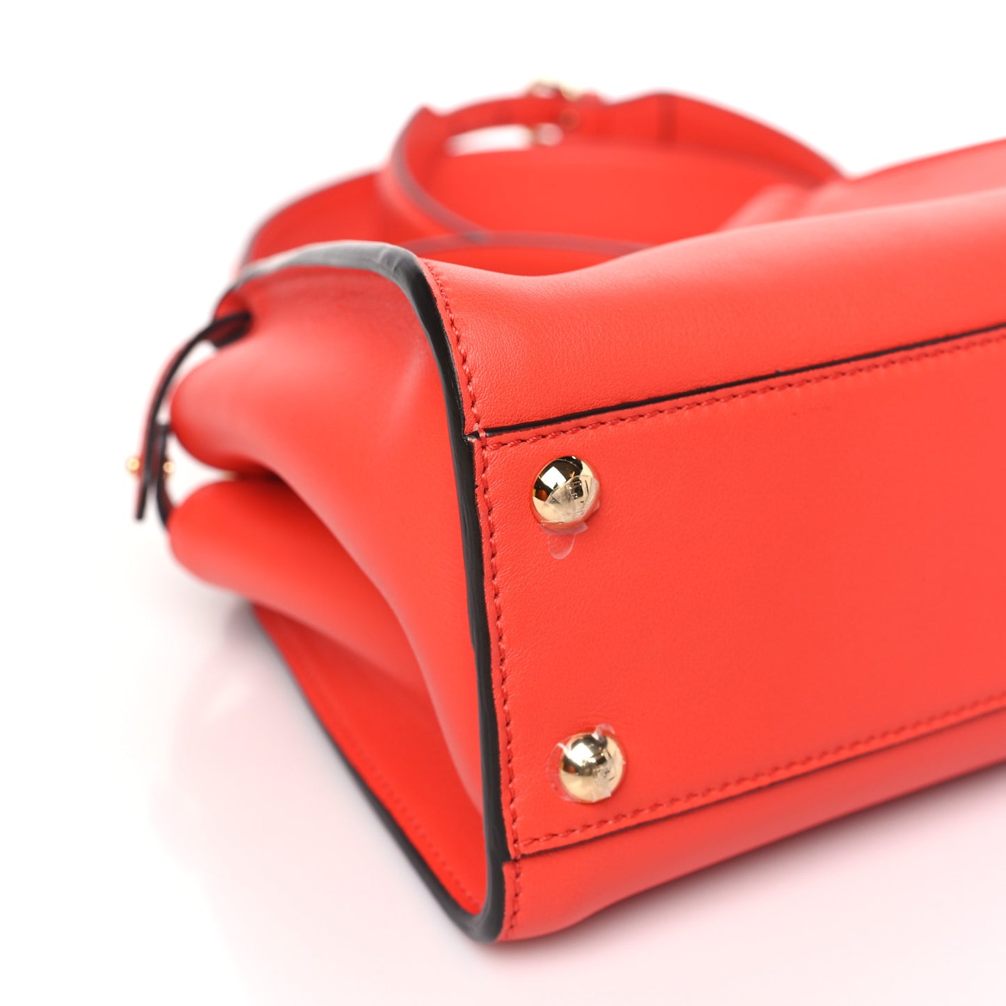 Vitello Seta Suede FF Mini Peekaboo Iconic Satchel Tulipano Miele Moro