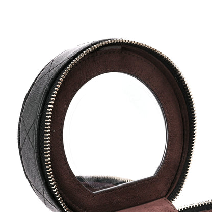 Chanel Caviar Quilted Round Top Handle Jewelry Case With Chain Black 12 of 13