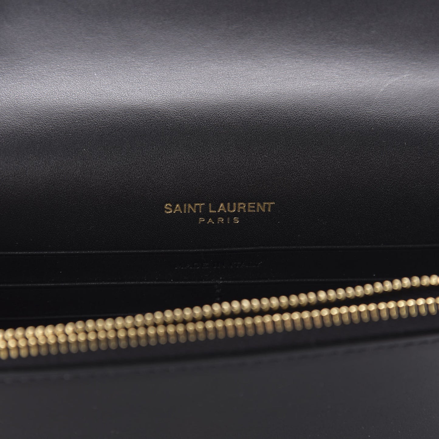 Smooth Calfskin Classic Monogram Kate Tassel Chain Wallet Black