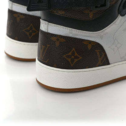 Louis Vuitton Calfskin Monogram Mens Rivoli High Top Sneakers 9.5 Black 9 of 9