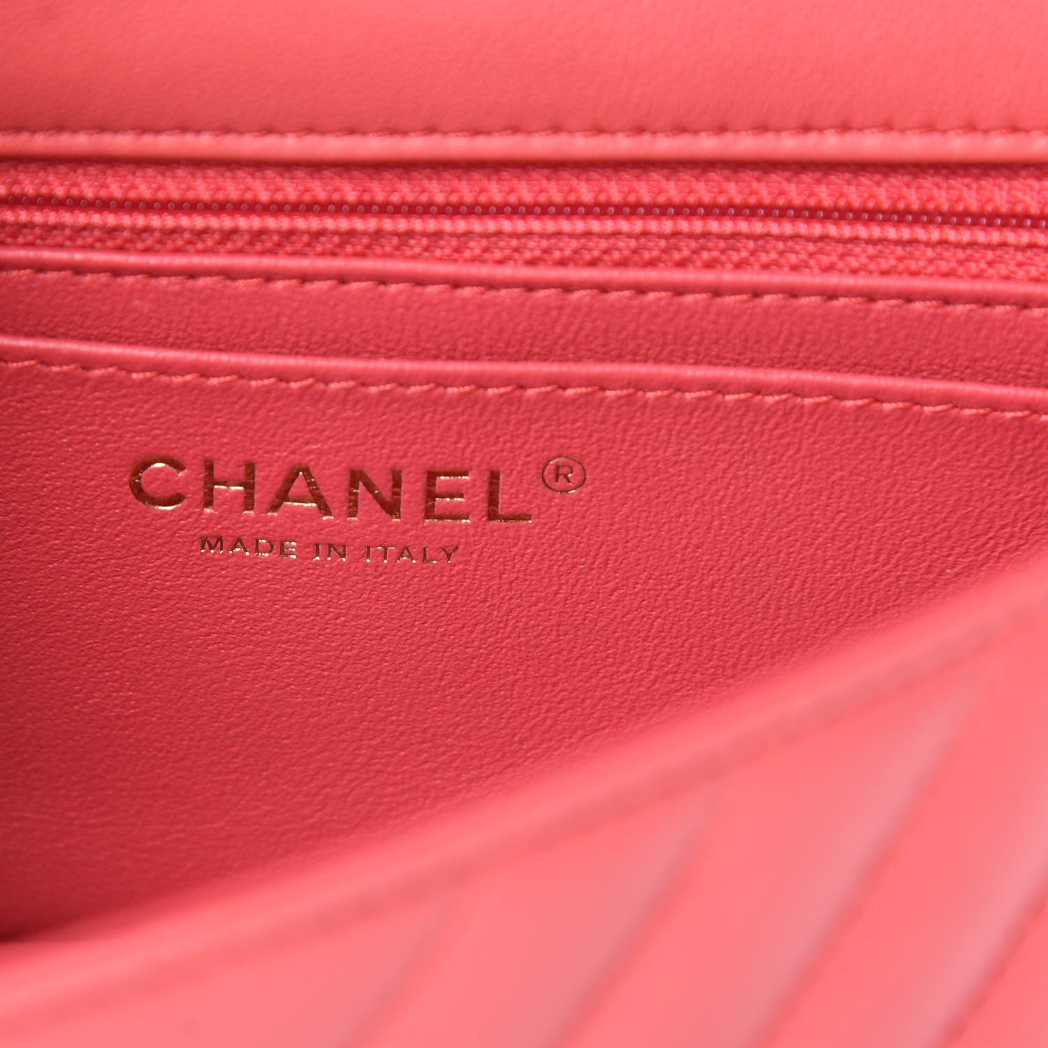 Chanel Lambskin Chevron Quilted Mini Rectangular Flap Pink 6 of 12