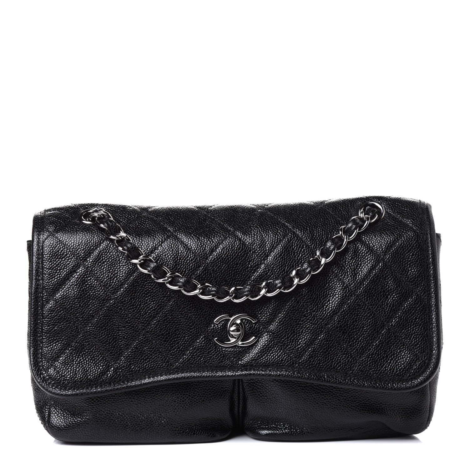 Chanel Grained Calfskin Medium Natural Beauty Flap Black 1 of 5