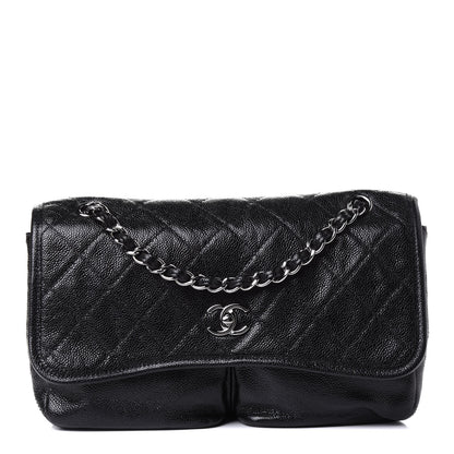 Chanel Grained Calfskin Medium Natural Beauty Flap Black 1 of 5