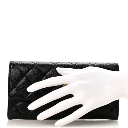 Chanel Caviar Quilted Large Flap Wallet Black 2 of 12