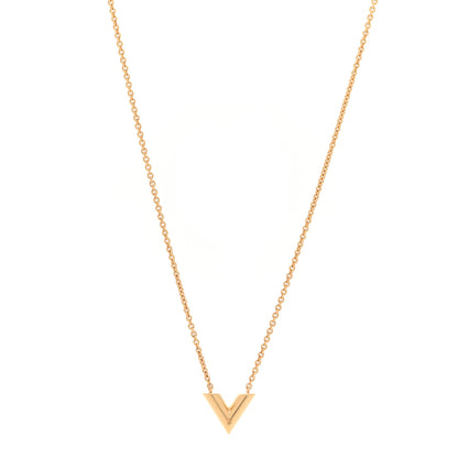 Louis Vuitton Essential V Necklace Gold 1 of 7
