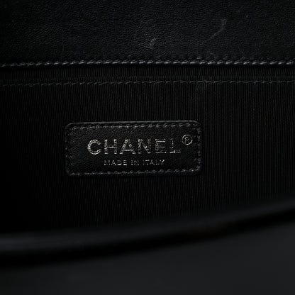 Chanel Patent Glitter PVC Chevron Quilted Medium Boy Flap Black Silver 15 of 15