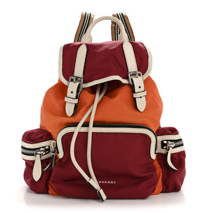 Burberry Nylon Medium Colorblock Rucksack Backpack Orange Red Parade 1 of 16