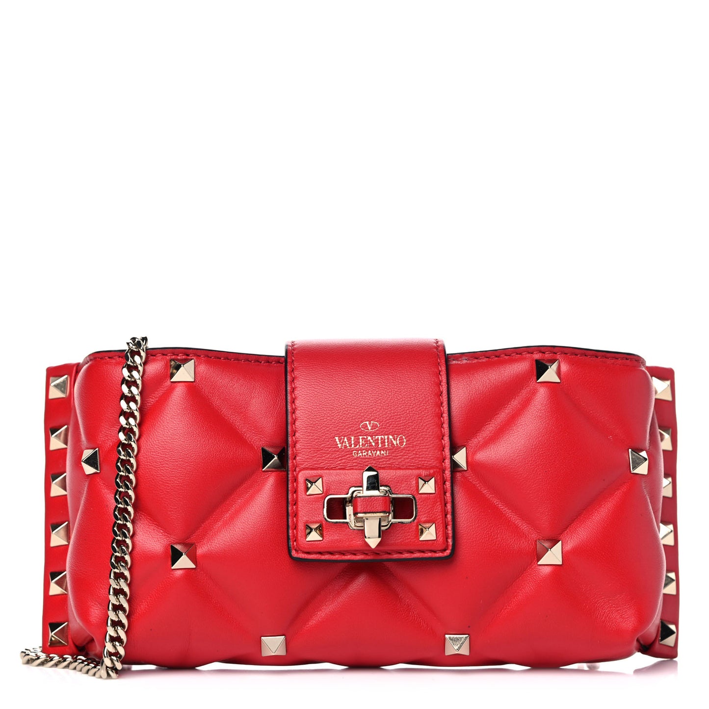 Nappa Candystud Wallet on Chain Rouge Pur
