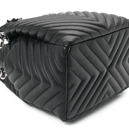 Chanel Lambskin Chevron Small Urban Spirit Drawstring Bag Black 10 of 12