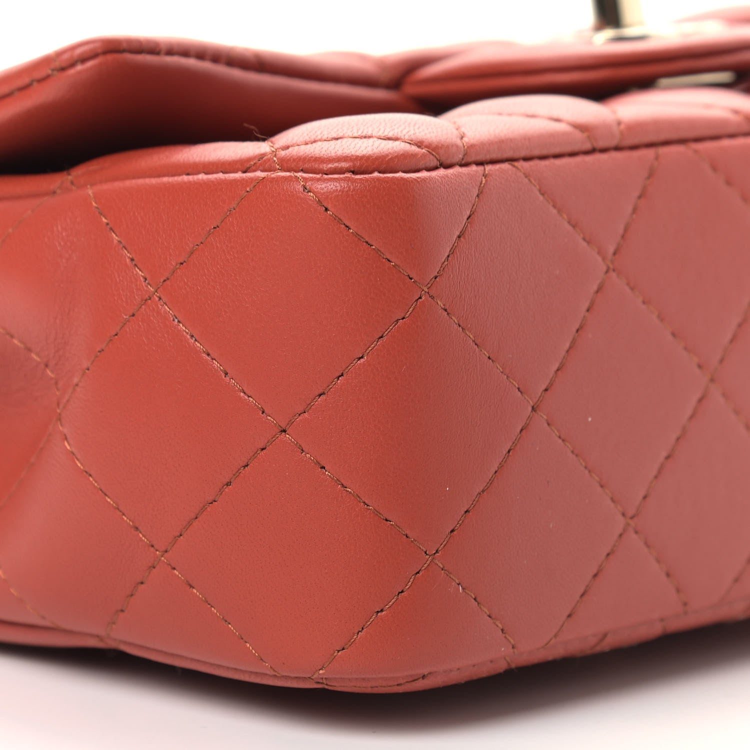 Chanel Lambskin Quilted Mini Rectangular Flap Brown 8 of 9