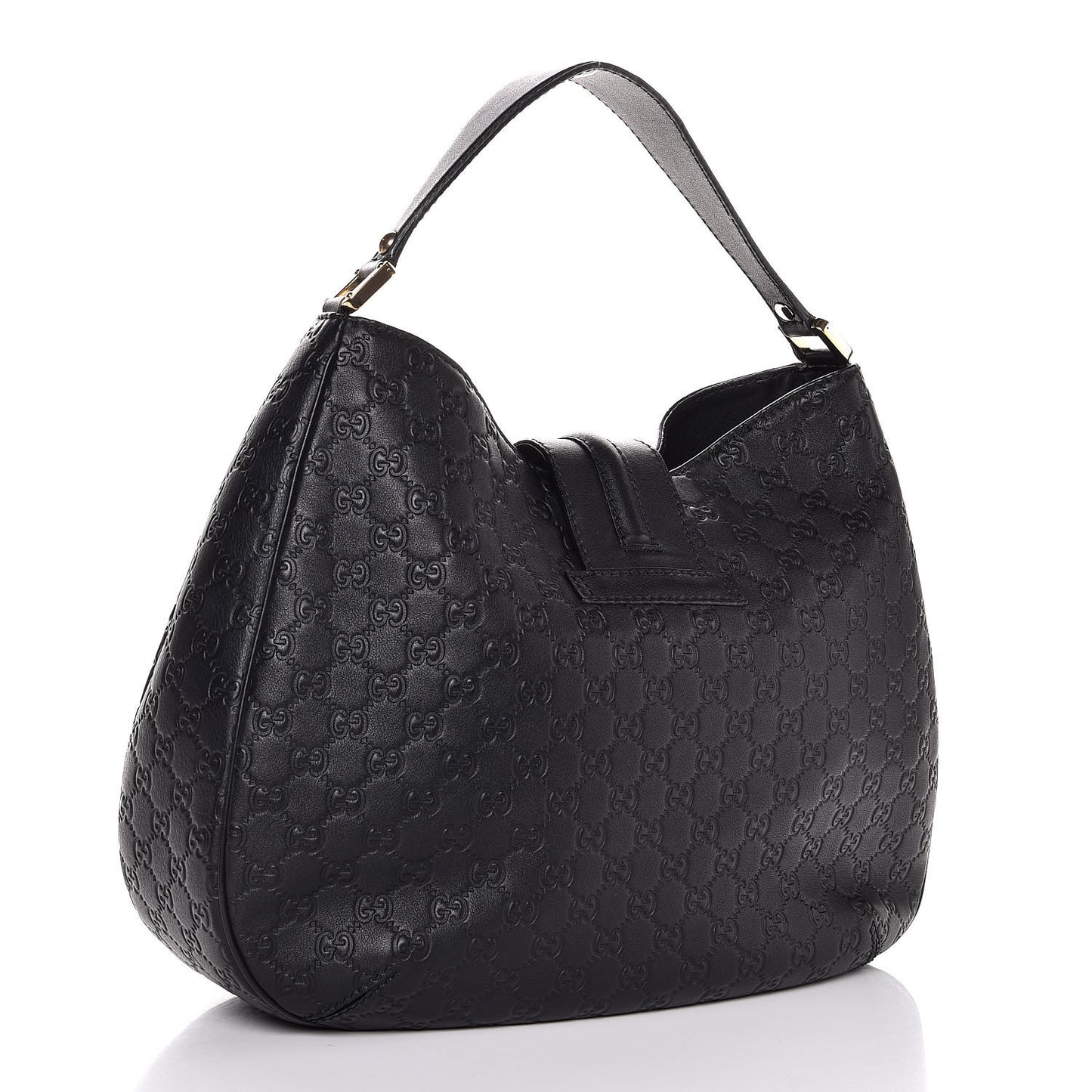 Guccissima Large New Ladies Web Hobo Black