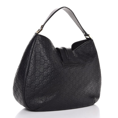 Gucci Guccissima Large New Ladies Web Hobo Black 3 of 7