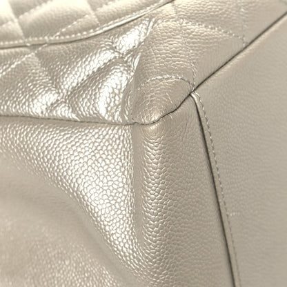 Chanel Metallic Caviar Quilted Grand Shopping Tote GST Pearl 11 of 15