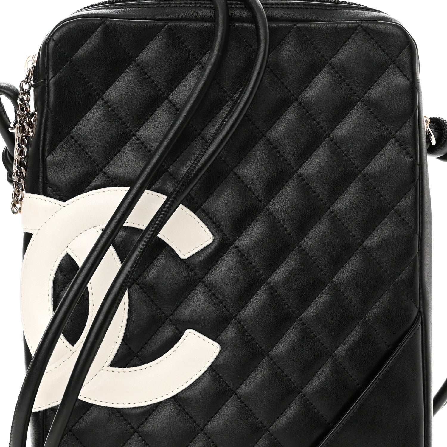 Chanel Calfskin Quilted Medium Cambon Messenger Black White 8 of 10