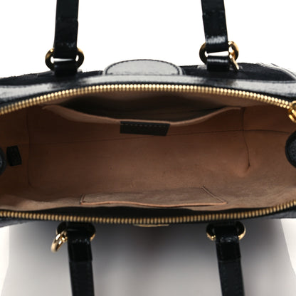 Gucci Suede Patent GG Web Small Ophidia Tote Bag Black 5 of 11