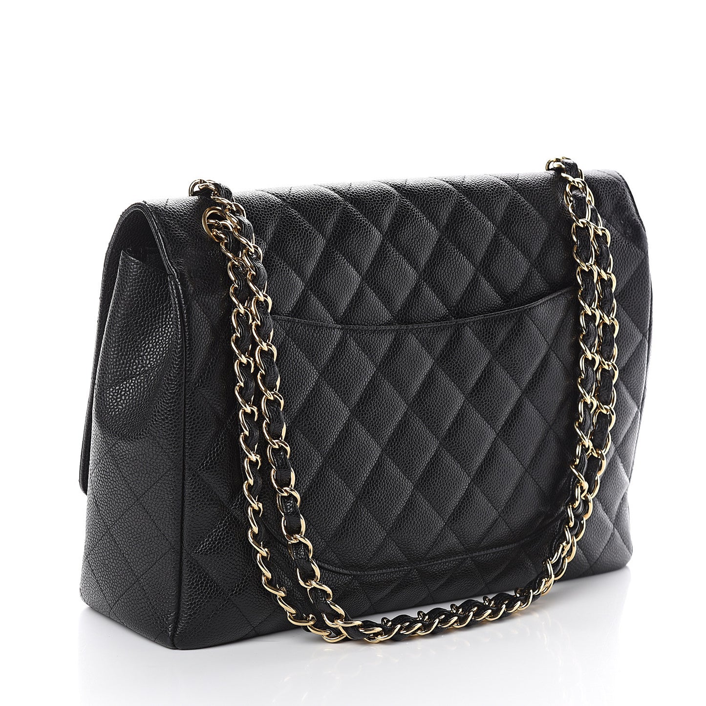 Caviar Quilted Maxi Single Flap Black