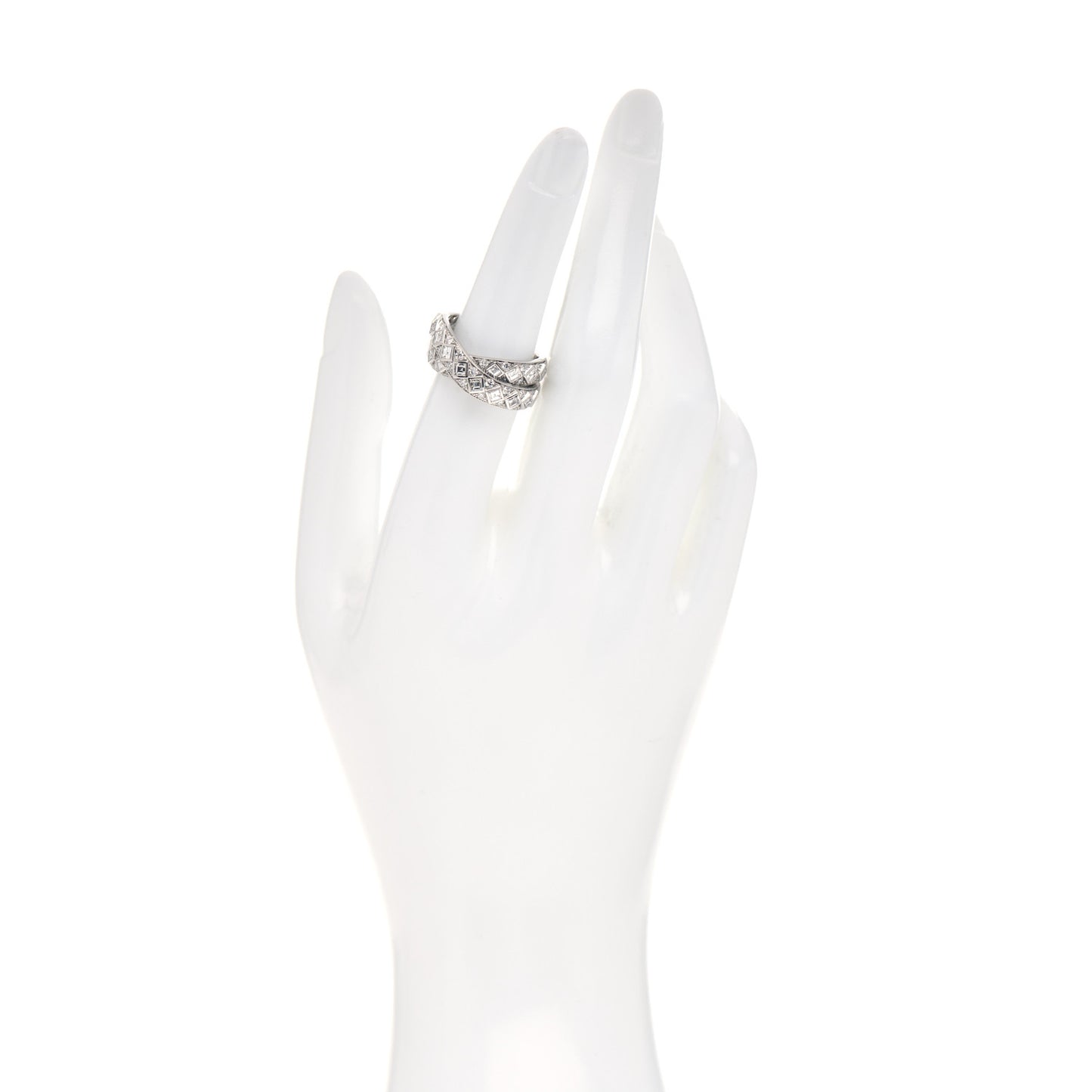 Platinum Diamond Crossover Band Ring 52 6