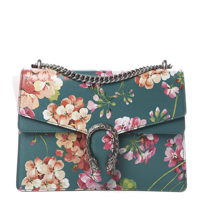 Gucci Calfskin Blooms Print Medium Dionysus Shoulder Bag Bright Emerald Multicolor 1 of 10